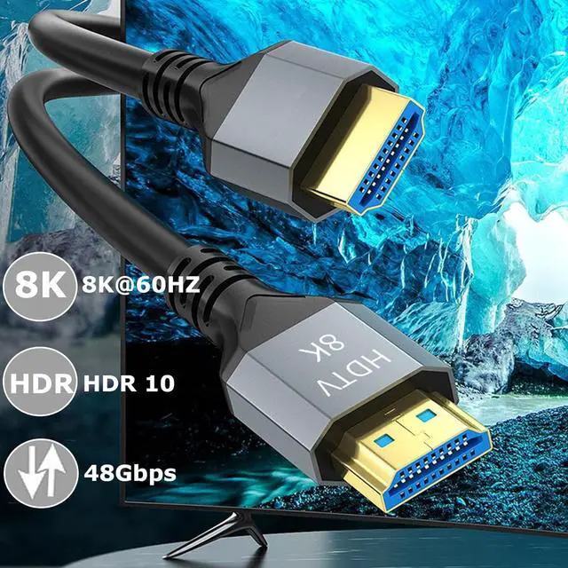 Alt view image 2 of 7 - 8K HDMI 2.1 Cable 6.6 FT 5-Pack Shielded HDMI Cord 6.6FT 48Gbps High Speed Computer HDMI TV Monitor Cord-8K@60Hz 4K@120Hz/165Hz HDCP 2.2&2.3 HDR 10 for ARC eARC PS4 PS5 Sound Bar/