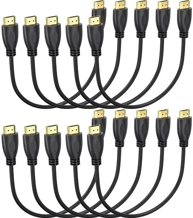 Main image of 4K HDMI Cable 1FT 10-Pack High Speed HDMI 2.0 Cable Supports ARC & CL3 Rated for Laptop Soundbar Monitor PS5 PS4 Xbox One Fire TV etc
