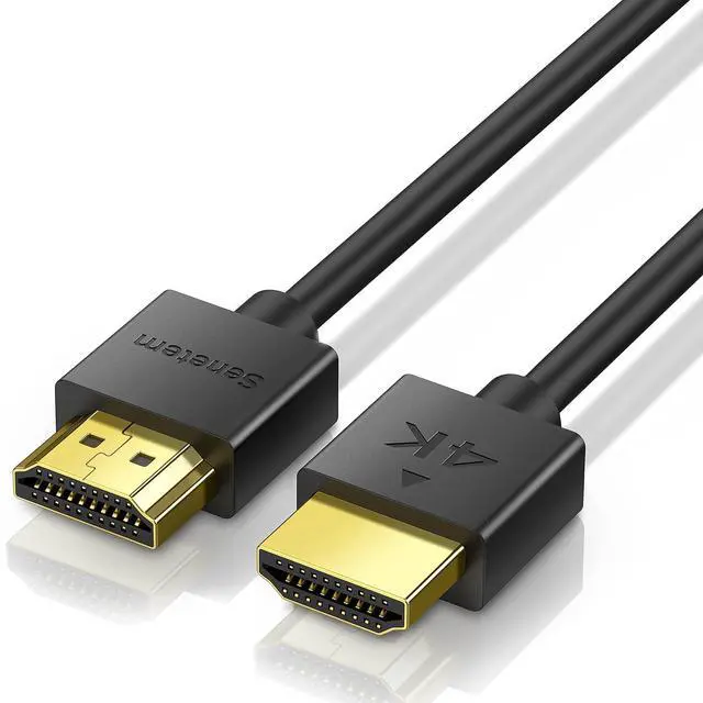 Alt view image 2 of 7 - Slim HDMI Cable 10 ft High Speed (4K@60Hz 18Gbps) HDMI 2.0 Cord Thin Low-Profile Gold-Plated Connectors - 2K HDR ARC 3D for Gaming Monitor TV X-Box PS5/4/3 (10 Feet)