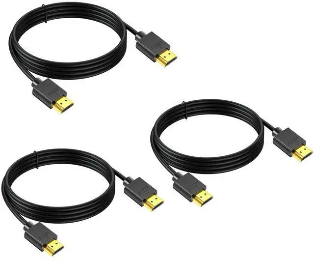 Main image of 6 FT HDMI Cable 3-Pack 4K HDMI to HDMI Cable 6FT High Speed Shielded HDMI 2.0 Cord with 2k@165/144Hz HDCP 2.2 HDR ARC & CL3 Rated | for Laptop Monitor TV PS5 PS4 Xbox One Fire TV Soundbar