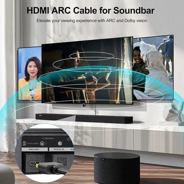Alt view image 6 of 7 - 6 FT HDMI Cable 3-Pack 4K HDMI to HDMI Cable 6FT High Speed Shielded HDMI 2.0 Cord with 2k@165/144Hz HDCP 2.2 HDR ARC & CL3 Rated | for Laptop Monitor TV PS5 PS4 Xbox One Fire TV Soundbar