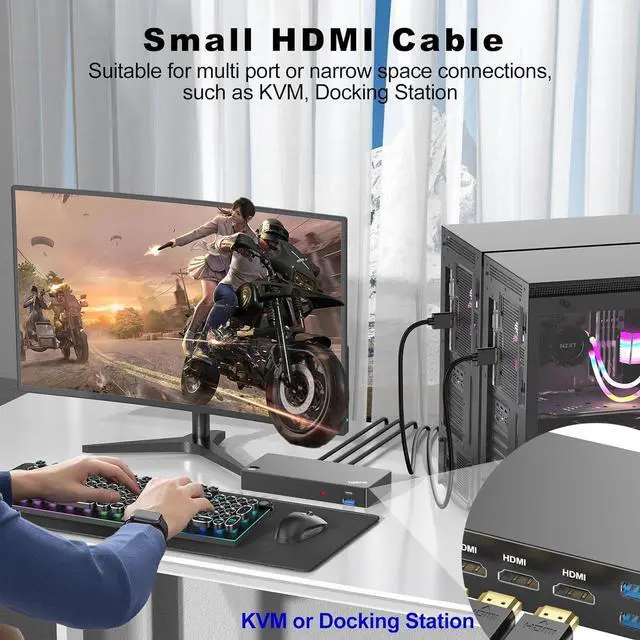 Alt view image 5 of 7 - 6 FT HDMI Cable 3-Pack 4K HDMI to HDMI Cable 6FT High Speed Shielded HDMI 2.0 Cord with 2k@165/144Hz HDCP 2.2 HDR ARC & CL3 Rated | for Laptop Monitor TV PS5 PS4 Xbox One Fire TV Soundbar