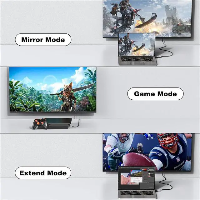 Alt view image 7 of 7 - 6 FT HDMI Cable 3-Pack 4K HDMI to HDMI Cable 6FT High Speed Shielded HDMI 2.0 Cord with 2k@165/144Hz HDCP 2.2 HDR ARC & CL3 Rated | for Laptop Monitor TV PS5 PS4 Xbox One Fire TV Soundbar