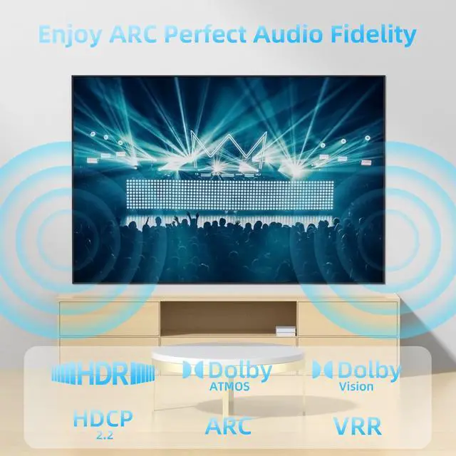 Alt view image 5 of 7 - 4K HDMI Cable 40FT Ultra High Speed Braided HDMI 2.0 Cable Support 4K@60Hz 2K@120Hz HDR 3D ARC Ethernet Audio Video Return HDMI Cord for TV Monitor Laptop PC ect