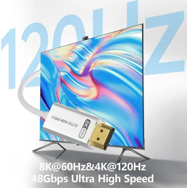 Alt view image 3 of 7 - HDMI 2.1 Cable 50ft White 4K 8K Fiber Optic HDMI Cable[8K@60Hz 4K@120Hz 48Gbps Dynamic HDR eARC HDCP 2.2&2.3 3D] Compatible with 4090 RX 7900 XTX Monitor PS5 Soundbar