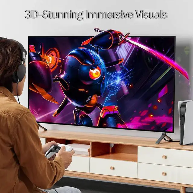 Alt view image 4 of 7 - 8K HDMI Cable 6FT 5-Pack High Speed HDMI eARC/ARC Cord 48Gbps Shielded CL3 Rated HDMI Cable 8K@60Hz 4K@144Hz/120Hz HDR10+ for TVSoundbar  Gaming Monitor Laptop Graphics Card Camera
