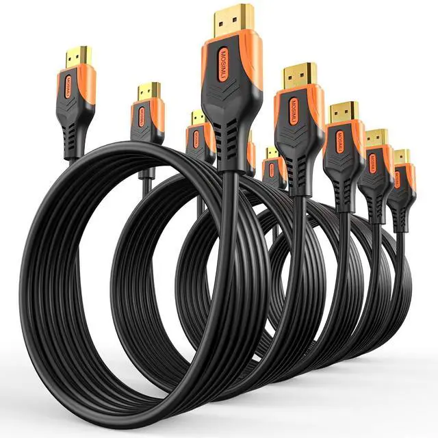 Main image of 4K HDMI 2.0 Cable 6FT 5-Pack High Speed 18Gbps HDMI Cord Support 4K@60Hz & 2K@240Hz HDR10 12bit 3D ARC Dolby DTS HDCP 2.2 for TV Monitor  TV  Soundbar PS5 Xbox