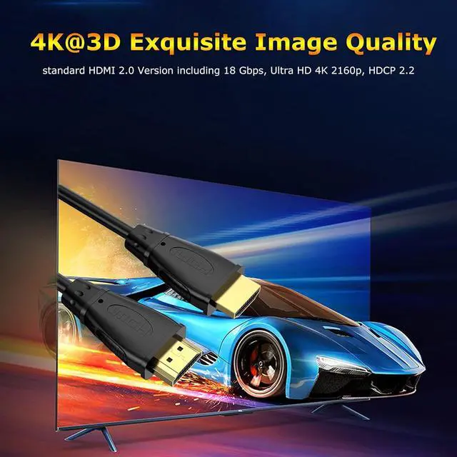 Alt view image 4 of 7 - HDMI 2.0 Cable 10FT 5-Pack 4K@60Hz UHD High Speed HDMI Cable Male to Male Adapter for ARC & CL3 Rated | for Soundbar Laptop Monitor PS5 PS4 Xbox One Fire TV etc