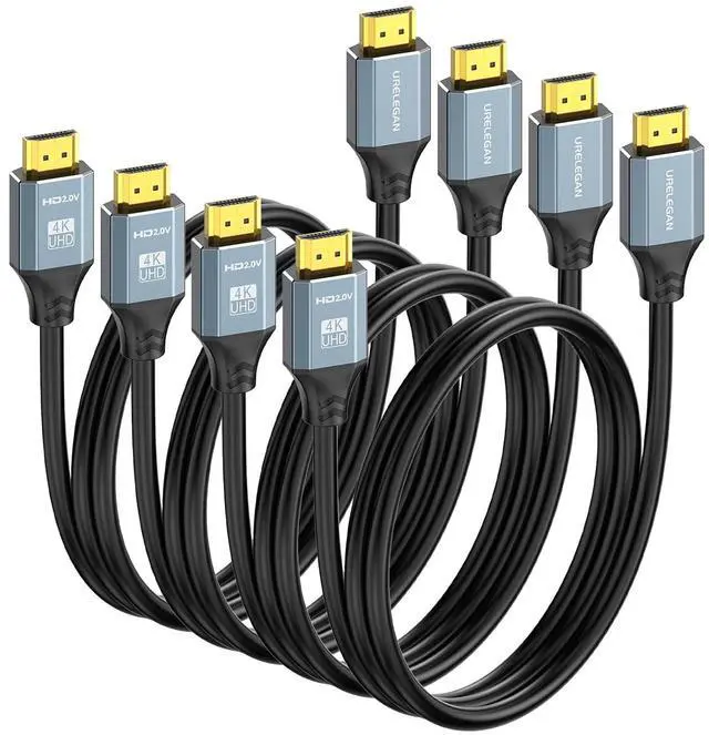 Main image of 6FT HDMI Cable 4 Pack High Speed 4K HDMI 2.0 Cord Shielded Pack 6 FT with HDR Ethernet/ARC 3D HDCP 2.2-Compatible with PC Monitor /LG TV PS4/PS5 Xbox Switch Soundbar Protable Monitor