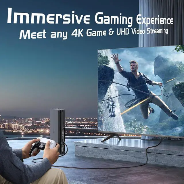 Alt view image 6 of 7 - 6FT HDMI Cable 4 Pack High Speed 4K HDMI 2.0 Cord Shielded Pack 6 FT with HDR Ethernet/ARC 3D HDCP 2.2-Compatible with PC Monitor /LG TV PS4/PS5 Xbox Switch Soundbar Protable Monitor