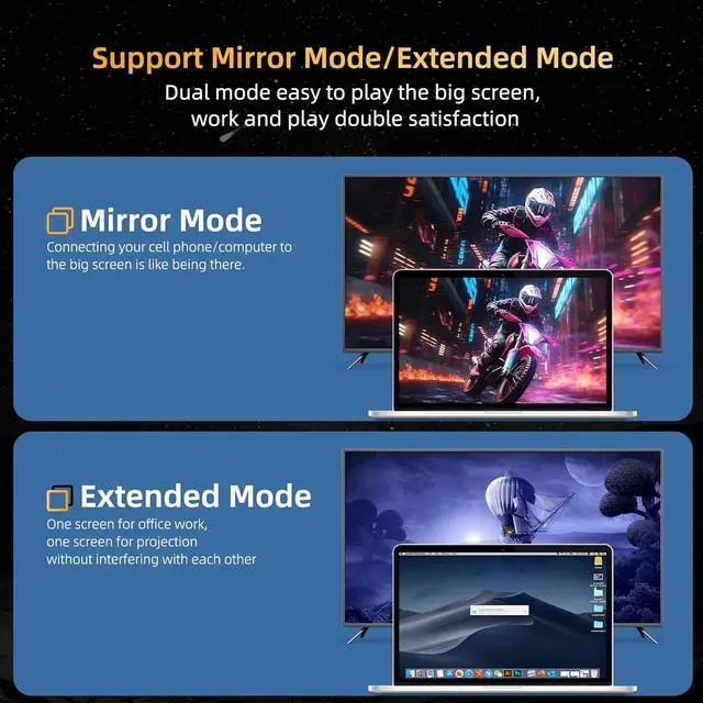 Alt view image 4 of 7 - 4K@60Hz USB C to HDMI Cable 6.6FT [Thunderbolt 3/4 Compatible] for MacBook Pro/Air with iPhone 16 Pro/15 Pro/Max Surface  Galaxy USB Type C Laptop Tablet Cell Phone