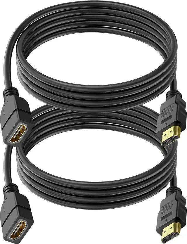 Main image of 2 Pack HDMI Extension Cable 3 Feet High Speed HDMI Male to Female Adapter Cord 1080P HDMI Cable Extender Video Wire for for HDTV Monitor PC Laptop Projector