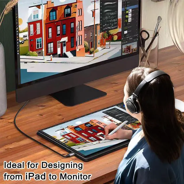 Alt view image 4 of 7 - 6.6FT HDMI Cable Adapter for iPhone 15 to HDTV 4K USB C to HDMI Video Cable Thunderbolt 3 & 4 Compatible for iPhone 15/16 Series MacBook Pro/Air iPad Pro Surface Book 2 Galaxy S23 and More