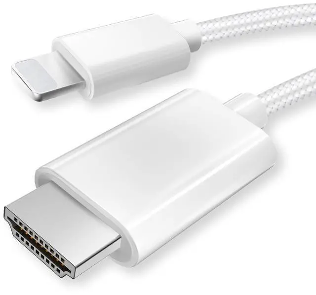 Main image of iPhone to HDMI Cable 1080P@60Hz HD Display Sync Screen Connector for iPhone 14 13 12 11 X iPad to TV HDTV Monitor Projector Plug & Play Digital AV Adapter