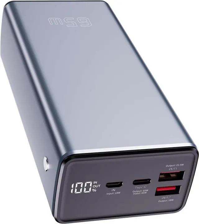 Main image of 65W Laptop Power Bank 50000mah Fast Charging Large Travel Laptop Battery Power Bank for Camping USB C LED Display Portable Phone Charger Battery Power Banks for iPad Tablet Outdoor