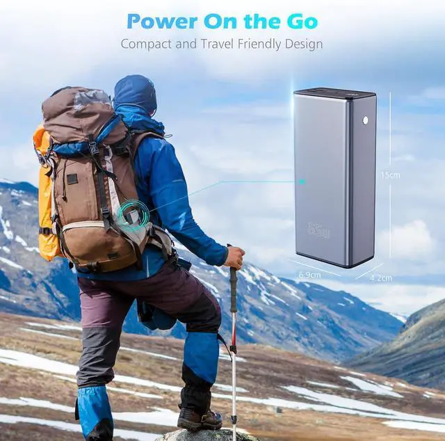 Alt view image 7 of 7 - 65W Laptop Power Bank 50000mah Fast Charging Large Travel Laptop Battery Power Bank for Camping USB C LED Display Portable Phone Charger Battery Power Banks for iPad Tablet Outdoor