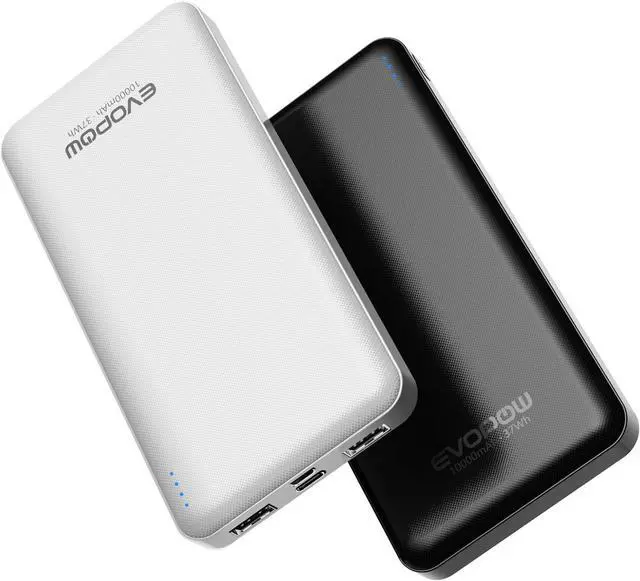 Main image of 2-Pack Portable Charger Slimmer 10000mAh 15W Power Bank USB C in&Out Fast Charging Battery Pack External Portable Power Bank for iPhone 16 15 14 13 12 iPad Airpods  S23 S22 Pixel etc