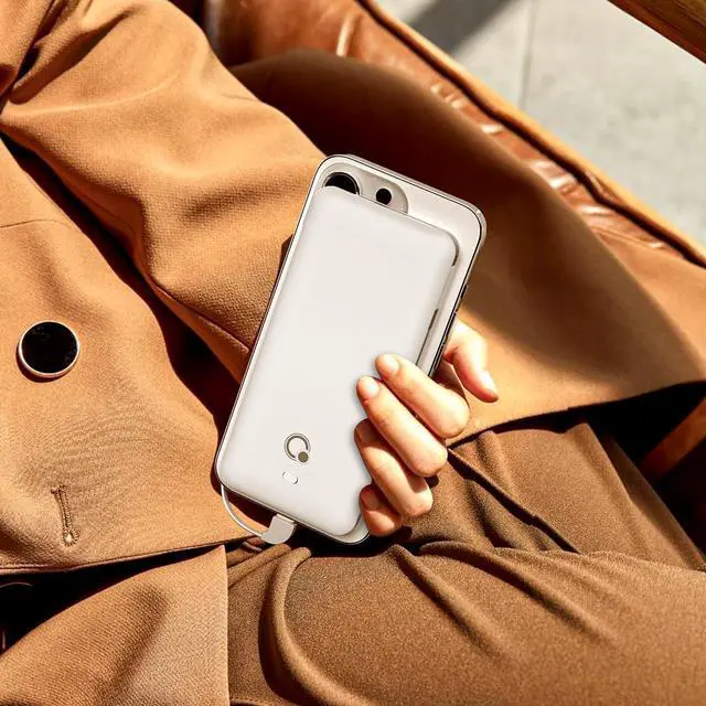 Alt view image 5 of 6 - 10000mAh Power Bank Slim Portable Charger 4 Output External Battery Pack with Built-in AC Wall Plug Micro USB C 3 Cables Compatible with iPhone  Android Phone Tablet and More