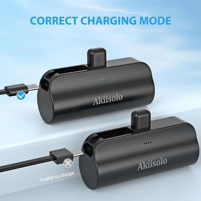 Alt view image 2 of 7 - Portable Charger Power Bank For iPhone With Dual Infterface Real 5000mAh  Mini Phone Charger Battery Pack Fast Charging Compatible with iPhone 15/14/14 Pro Max/14 Plus/13/12/11/X/8/7/6 More (Black)