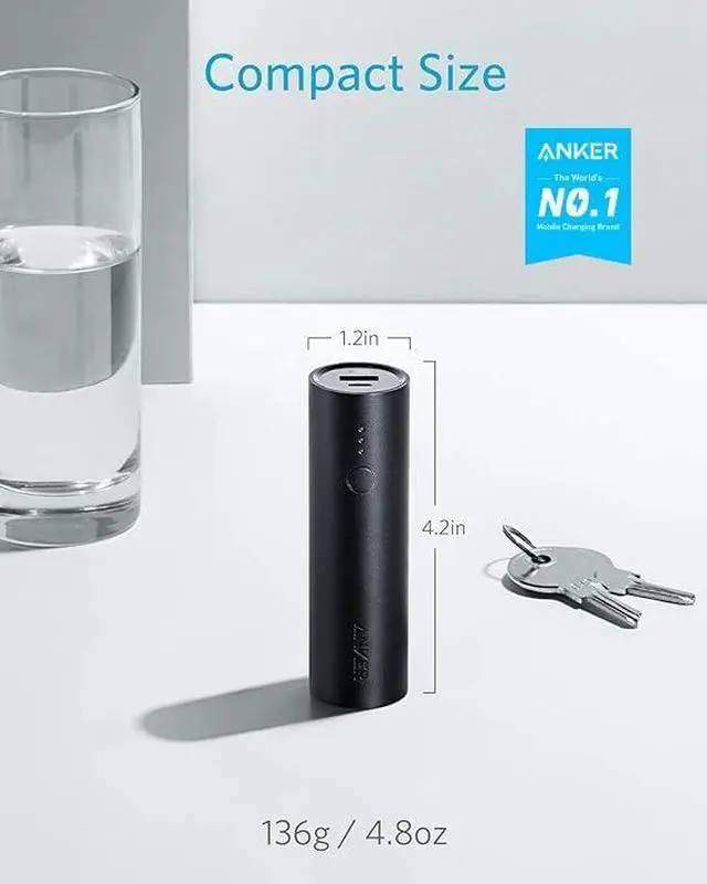 Alt view image 2 of 7 - PowerCore 5 000mAh Portable Charger Ultra-Compact 5K External Battery with Fast-Charging Technology 1 USB-A Port for iPhone iPad  Galaxy and More
