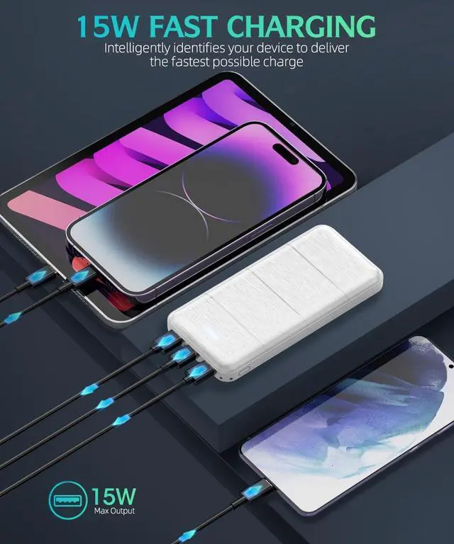 Alt view image 3 of 7 - Portable-Charger-Power-Bank - 2 Pack 15000mAh Dual USB Power Bank Output 5V3.1A Fast Charging Portable Charger Compatible with Smartphones and All USB Devices