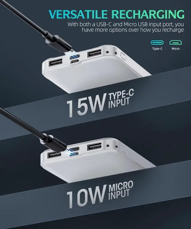 Alt view image 5 of 7 - Portable-Charger-Power-Bank - 2 Pack 15000mAh Dual USB Power Bank Output 5V3.1A Fast Charging Portable Charger Compatible with Smartphones and All USB Devices