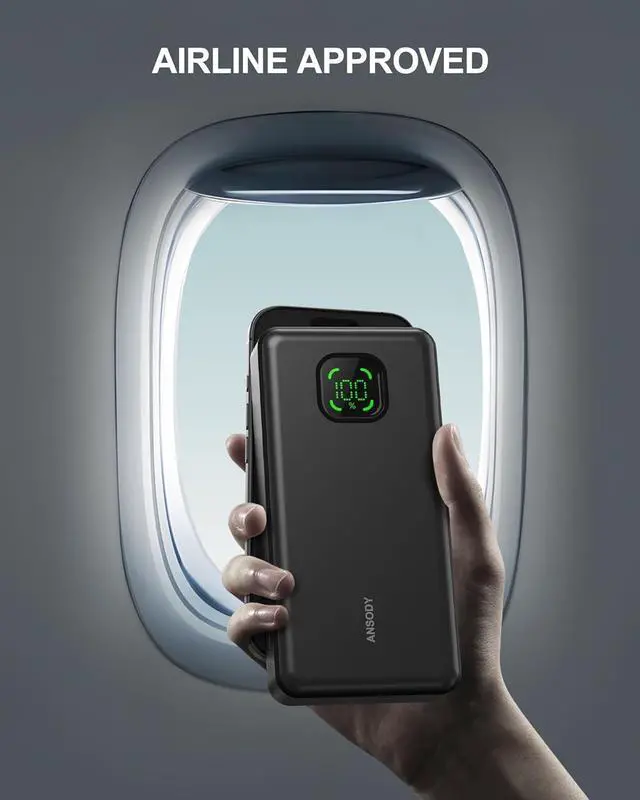 Alt view image 4 of 7 - 65W Power Bank 25000mAh Travel Essential USB C Laptop Portable Charger 100W Total Fast Charging Battery Pack for MacBook  XPS iPad Tablet Steam Deck iPhone 16/15 Series  Switch and More