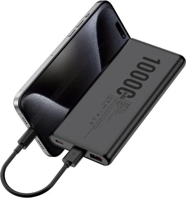 Alt view image 7 of 7 - Portable Charger 10000mAh 20W Power Bank Fast Charging with 3 Outputs (1 USB-C in&Out) Ultra-Slim External Battery Charger for iPhone 16/15/14 Series Galaxy S23/S22/S21 iPad and More