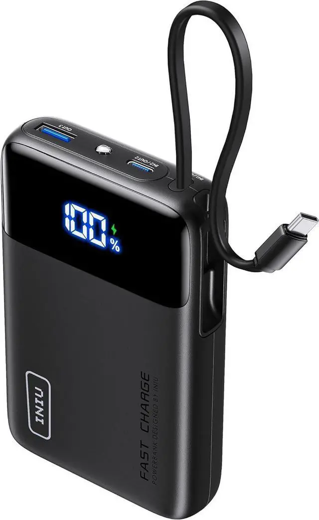 Main image of 45W Portable Charger Smallest 20000mAh Power Bank with Build in USB-C Cable Fast Charging USB C in&Out Battery Pack Travel Phone Charger for iPhone 16 15  S25 S24 Google iPad etc