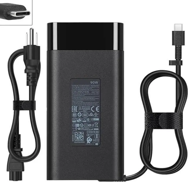 Main image of 90W Laptop USB C Charger Fit for HP Envy x360 EliteBook 1040 G4 ZBook x2 G4 Spectre x360 15-bl075nr 2VY99EA 2PN61EA L45440-001 4.5A AC Adapter Type C Charger