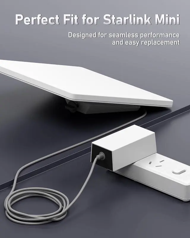 Alt view image 2 of 6 - Starlink Mini Power Supply Adapter 30V 2A 60W AC/DC Charger Wall Plug Fast Charging Official Alternative Power Solution Compatible with Starlink Mini DC to DC Power Cable