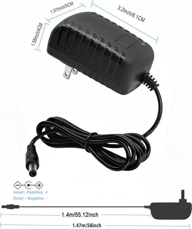 Alt view image 5 of 7 - 12 Volt 2A Power Adapter Supply AC 100-240V to DC 12 V Power Supply Transformer Charger Wall Plug for DC12V Light Security CCTV Camera Black 8x5x3.3 cm