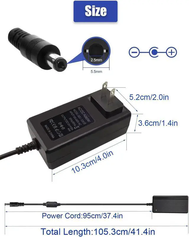 Alt view image 3 of 7 - 12V 5A Power Supply DC Adapter AC 100-240V to DC 12Volt 5Amp 4A 3.5A 3A 2A 1.5A 1A Voltage Converter AC Adapter with 5.5x2.5mm DC Jack and 14 Tips (5A 60W) for LED Strip Lights