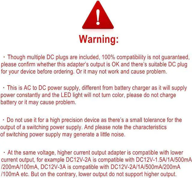 Alt view image 4 of 7 - DC12V Power Supply 1A 12V AC Adapter with 11 Changeable DC Plug Tips AC100-240V to DC12V 1000mA 800mA 600mA 500mA 400mA 200mA 100mA Charger Replacement 6FT