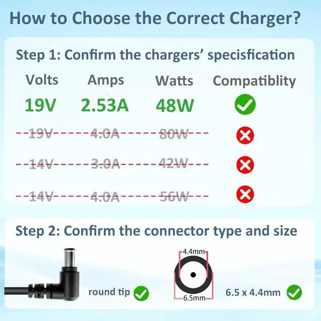 Alt view image 3 of 7 - DC 19V Power Cord TV Charger Compatible with LG Electronics 19 20 22 23 24 27 LED LCD Monitor Widescreen HDTV 24M47H-P 24MP55HQ  32 J5205 J5003 H5000 UN32J4000 UN32J4000AF