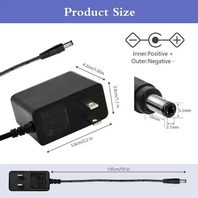 Alt view image 3 of 7 - 5V 2A 1A 0.8A 0.5A Power Supply Adapter 10W Universal AC/DC Adapter 100-240V AC to DC 5V Power Cord Converter with 9 Interchangeable Jacks Plug for USB Hub TV Box Router Camera etc (1 Pack)