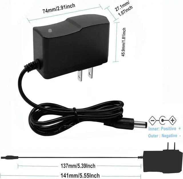 Alt view image 4 of 6 - DC 6V 2A Power Supply Adapter 100-240 AC to 6V 2A (2000mA) Power Adapter DC6V Power Cord /5.5x2.5mm Compatible US Plug AC/DC Transformer