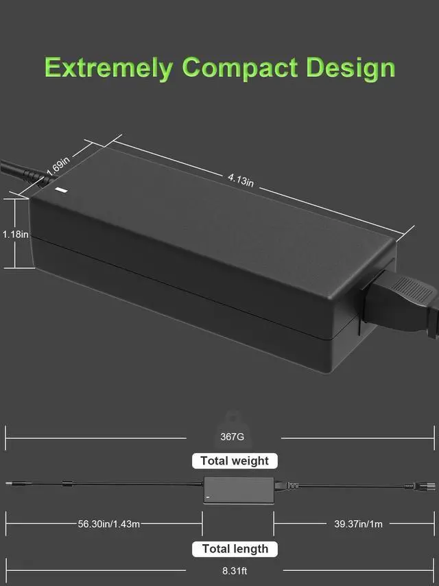 Alt view image 4 of 7 - 65W Charger Compatible with  inspiron-15 14 13 11 16 17 5000 3000 7000 Series 7506 5570 3593 Latitude 3510 3520 3310 3440 XPS 13 12 11 Vostro 15 14 13 5000 3000 Series Laptop
