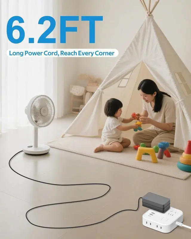 Alt view image 4 of 7 - 24V Power Supply 2.5A 60W AC Adapter 100-240V 50-60Hz 24 Volt Transformer Power Cord 2 Amp 1500mA 1A Converter 6.2FT with 14 Tips for LED Strip Light CCTV Camera DC Pump Router