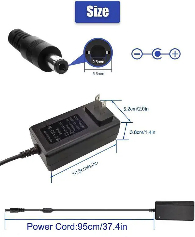 Alt view image 3 of 7 - 12V 5A Power Supply Universal Adapter AC 100-240V to DC 12Volt 5A 4A 3.5A 3A Power Cord with 10 Tips (5.5x2.5mm/4.8x1.7mm) for LED Strip Lights CCTV Cameras Router Modem & More