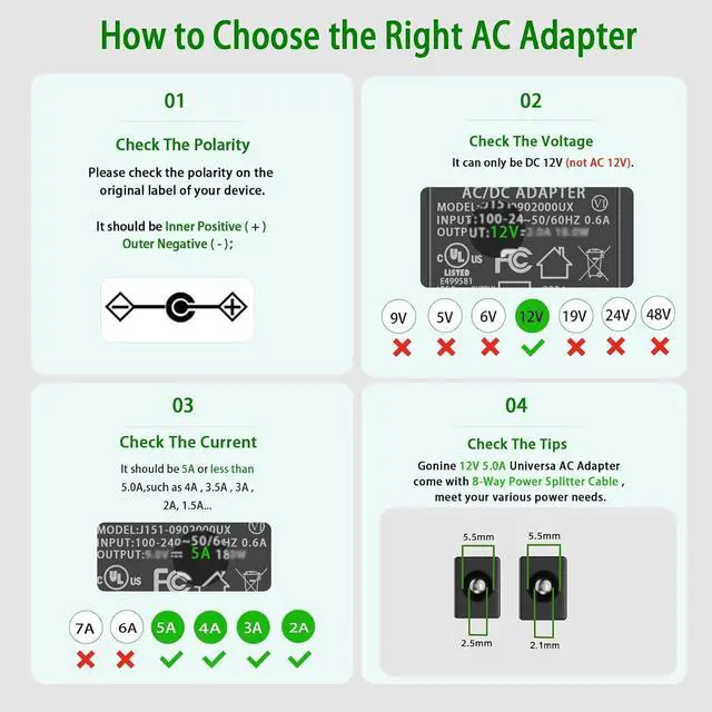 Alt view image 3 of 7 - 8-Way CCTV Power Supply Box 12V 5A with Power Splitter Cable Compatible with Lorex Swann Night Owl Annke Q-See Security Camera Systems.