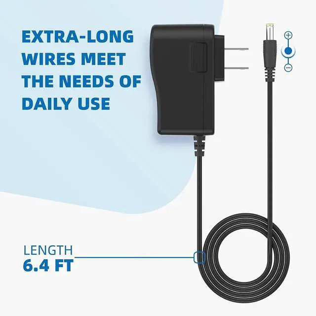 Alt view image 4 of 7 - 6V AC Power Adapter for iTouchle Automatic Sensor Trash Cans 2.5 to 23 Gallon 6.4Ft Long Power Cord Supply for iTouchle Trash Can Parts 13 Gallon Trash Can Ac Adapter Power Cord