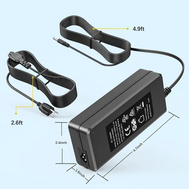 Alt view image 7 of 7 - Power Cord for Peloton Exercise Bike 12V 4.17A Power Supply Charger Replacement UL Listed AC Adapter for Peloton PLTN-RB1V1 PLTN-RB1VO PLTN-RB1VQ ATS050TP121