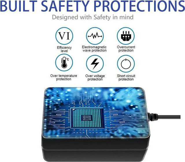 Alt view image 5 of 6 - 12V 1A Power Supply DC Adapter with ON/Off Switch AC 100-240V to DC 12Volt 1Amp 1000mA 0.5A 500mA Universal Power Supply 6.2ft Power Cord for LED Strip Lights CCTV Routers (5.5x2.5mm + 14 Tips)