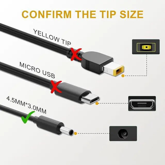 Alt view image 3 of 5 - 90W AC Adapter Power Supply Compatible with  Optiplex 7010 7050 3080 3050 7040 9020 7060 5050 5060 7070 7080 5070 5090 5080 3040 3020 3070 3090 3046 Micro Desktop Power