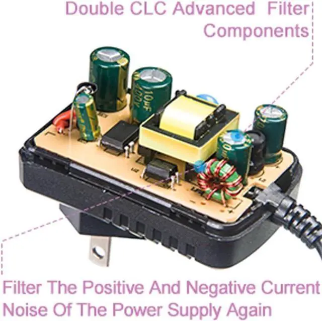 Alt view image 6 of 7 - 9V DC 1A Power Supply Adapter for Guitar Effects Pedal Center Negative