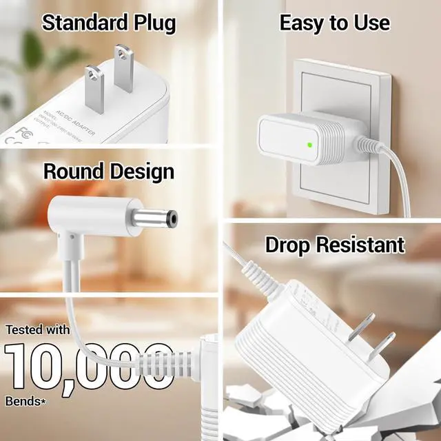 Alt view image 5 of 7 - DC 15V Adapter for Belkin Boost Charge Pro WIZ009 K7SWIZ009 WIZ010 WIZ016 WIZ017 WIZ017TT WH BK 3-in-1 Power Cord for 2ACR040G NJ 2ACR040GNJ Charger Power Supply