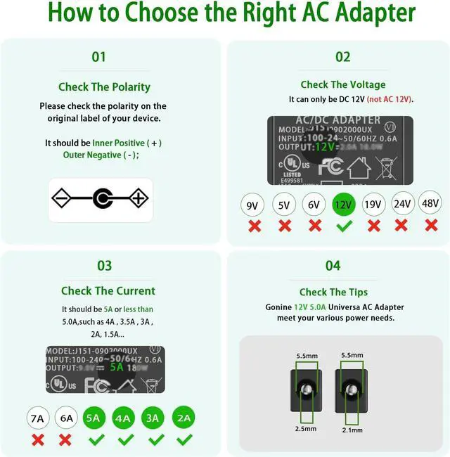 Alt view image 2 of 7 - 12V 5A Monitor Power Supply Cord 100-240V AC to DC in 12 Volt 5A Compatible for AOC Monitor 16 20 22 23 24 27 for  Monitor 22 23 24 27 Power Adapter.