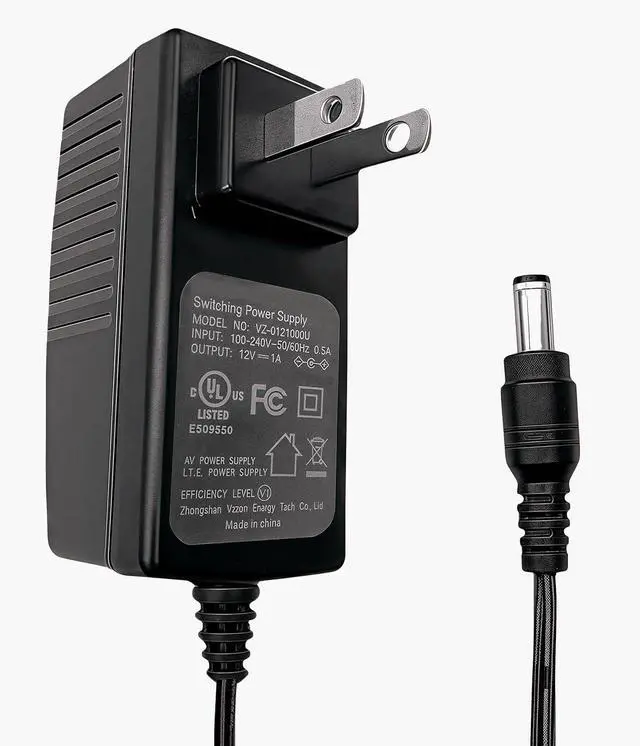 Main image of DC 12V 1A-2A Power Supply Adapter 100-240V 50-60Hz Equipped with a 5.5mm×2.1mm DC Male Plug (12V 1A)