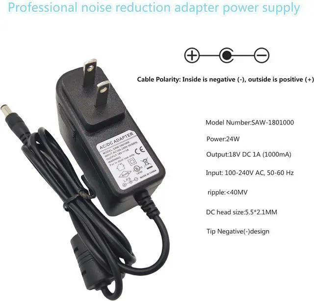 Alt view image 3 of 7 - Power Supply Adapter 18V DC 1A1000mA for Guitar Pedal Power Supply DC Isolated 10 and Guitar Pedal Board Power